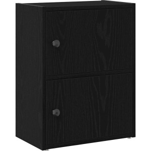 vidaXL - Boekenkast - 40x24x52 - cm - bewerkt - hout - zwart - eikenkleurig