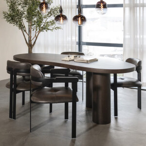 Eleonora Organische Eettafel 'Bobbie' Walnoot, 215 x 110cm, kleur Bruin