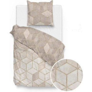 Zohome Siri Dekbedovertrek - Flanel - Eenpersoons - 140x200/220 cm - Natural