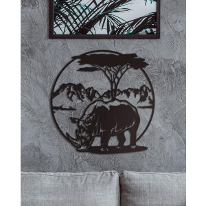 Wanddecoratie dieren | Neushoorn - M (40x40cm)