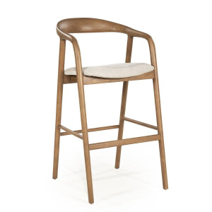 Eleonora Barkruk 'Rayven' Essen en stof, kleur Lichtbruin (zithoogte 75cm)