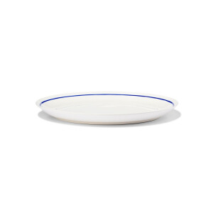 HEMA HEMA Dinerbord Ø26cm Tafelgenoten New Bone Wit Met Blauw (White)