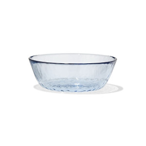 HEMA HEMA Schaaltje ⌀14.5cm Glas Gehamerd Blauw (blauw)