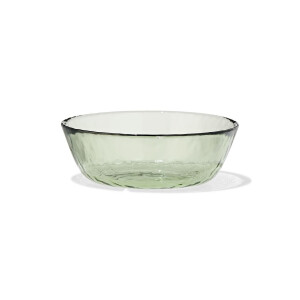 HEMA HEMA Schaaltje ⌀14.5cm Glas Gehamerd Groen (groen)