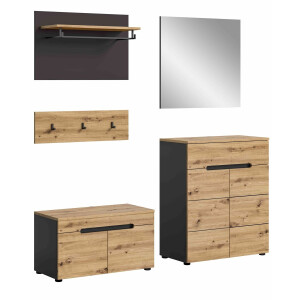 Canu kledingkastcombinatie Artisan NB basaltgrijs NB - 37x175x190cm