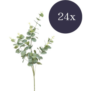 Emerald - Kunsttak Eucalyptus 75cm - Set van 24 - Kunstplant voor binnen