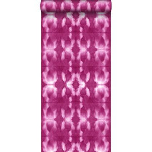 ESTAhome behang tie-dye shibori motief intens fuchsia roze - 53 cm x 1
