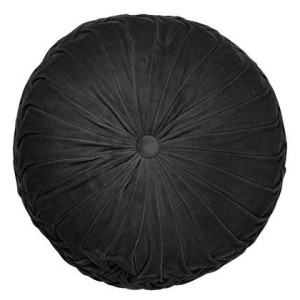 Dutch Decor Sierkussen rond Ã 40 cm velvet - KAJA - Raven - zwart