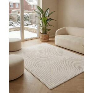 Flycarpets Skando Vloerkleed Japandi & Scandinavisch - Crème - Laagpolig Tapijt Woonkamer - 240x340 cm