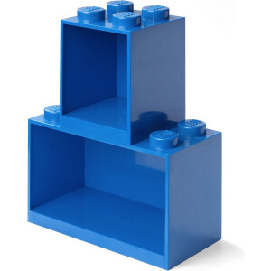 Lego - Wandschap - Brick 4 - Brick 8 - Set van 2 Stuks - Stapelbaar - Blauw