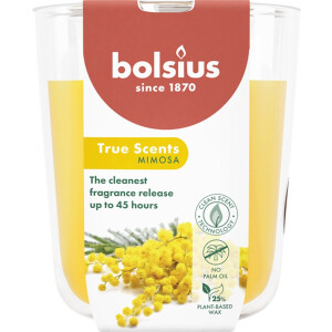 4 stuks Bolsius geurglas mimosa geurkaarsen 97/85 (45 uur) True Scents