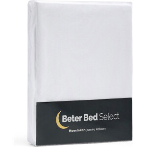 Beter Bed Select Jersey Hoeslaken - 160 x 200/210/220 cm - 100% Katoen - Matrasbeschermer - Matrashoes - Wit