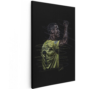 Artaza Canvas Schilderij Cristiano Ronaldo - 100x150 cm - Groot - Voetbal Wanddecoratie - Muurdecoratie Portret - Line Art Schilderijen Op Canvas