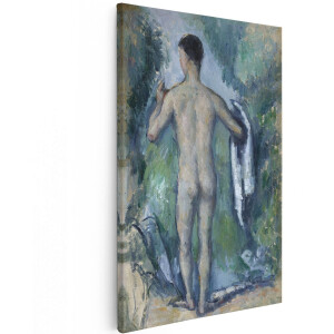 Artaza Canvas Schilderij Naakt Man - 120x180 cm - Groot - Wanddecoratie Cezanne - Muurdecoratie Klassieke Schilderijen - Portret Decoratie