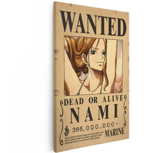 Artaza Canvas Schilderij Nami Wanted Poster One Piece - 100x150 cm - Groot - Anime Wanddecoratie - Muurdecoratie Slaapkamer Jongen - Vintage Decoratie