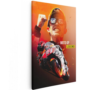 Artaza Canvas Schilderij Marc Márquez bij Moto GP - 120x180 cm - Groot - Muurdecoratie - Canvas Print