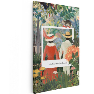 Artaza Canvas Schilderij Romantisch Stel - 120x180 cm - Groot - Wanddecoratie Vintage Tuin - Muurdecoratie Bloemen - Decoratie Liefde
