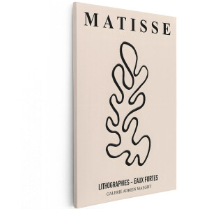 Artaza Canvas Schilderij Matisse - 120x180 cm - Groot - Wanddecoratie Abstract - Muurdecoratie Line Art - Decoratie Beige - Kamer Accessoires