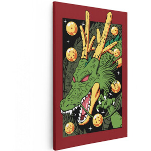 Artaza Canvas Schilderij Shenron Draak - 100x150 cm - Groot - Wanddecoratie Dragon Ball - Muurdecoratie Anime - Schilderijen Op Canvas Groen