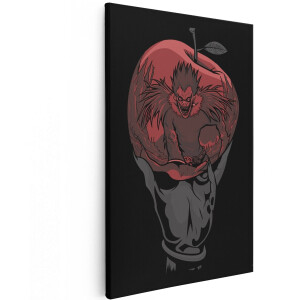 Artaza Canvas Schilderij Ryuk - 100x150 cm - Groot - Wanddecoratie Death Note Anime - Muurdecoratie Shinigami - Decoratie Rode Appel Slaapkamer