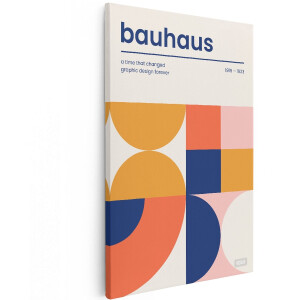 Artaza Canvas Schilderij Bauhaus Poster - 100x150 cm - Groot - Wanddecoratie Abstract - Muurdecoratie Modern - Geometrische Schilderijen Op Canvas