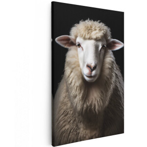 Artaza Canvas Schilderij Schaap - 120x180 cm - Groot - Wanddecoratie Dieren - Muurdecoratie Landelijk - Decoratie Woonkamer - Zwart