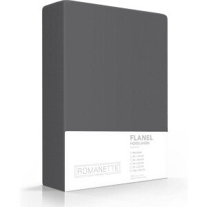 Luxe Hoeslaken Verwarmend Flanel - Antraciet