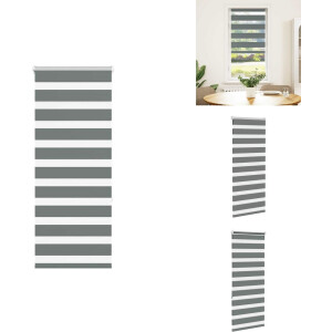 vidaXL Zebra Jaloezie - Zebra Jaloezieën - Zebra Rolgordijn - Dubbel Rolgordijn - Zebra rolgordijn 65x150 cm stofbreedte 60,9 cm donkergrijs