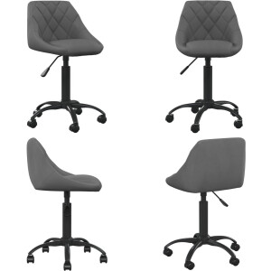 vidaXL Kantoorstoel fluweel donkergrijs - Bureaustoel - Bureaustoelen - Computer Stoel - Computer <a title="stoelen" href="https://furn.nl/stoelen">stoelen</a>