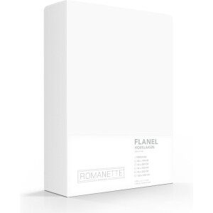 Flanellen Hoeslaken Wit Romanette-200 x 200 cm