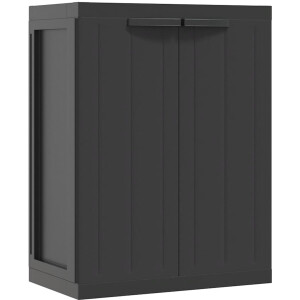 vidaXL - Tuinkast - 65x37x85 - cm - polypropeen - zwart