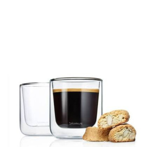 Blomus Dubbelwandig glas NERO koffie (set|4 stuks)