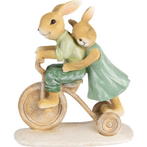 Clayre & Eef Beeld Konijn 14 cm Bruin Groen Polyresin