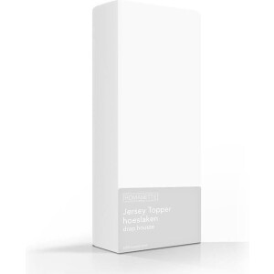 Topper Hoeslaken Romanette Jersey Wit 80/90/100 x 200/210/220 cm