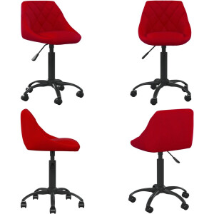 vidaXL Kantoorstoel fluweel wijnrood - Bureaustoel - Bureaustoelen - Computer Stoel - Computer Stoelen