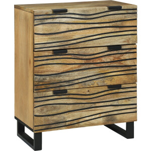 vidaXL - Dressoir - met - lade - Bruin - 60 - x - 33.5 - x - 75 - cm - Massief - mangohout