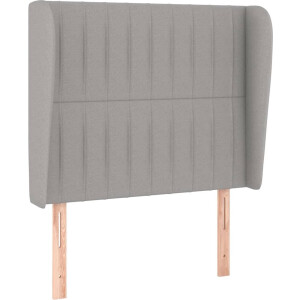 vidaXL - Hoofdbord - met - randen - 93x23x118/128 - cm - stof - lichtgrijs