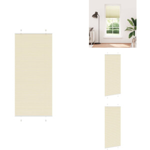 vidaXL Plisségordijn - Geplooide Jaloezieën - Geplooide Zonwering - Plisse Blind - Plissé rolgordijn 85x200 cm stofbreedte 84,4 cm polyester crème