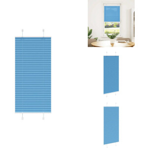 vidaXL Plisségordijn - Geplooide Jaloezieën - Geplooide Zonwering - Plisse Blind - Plissé rolgordijn 55x150 cm stofbreedte 54,4 cm polyester blauw