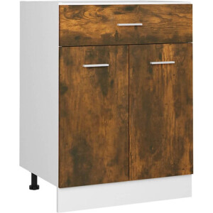 vidaXL - Onderkast - met - lade - Lyon - 60x46x81,5cm - bewerkt - hout - gerookt - eiken