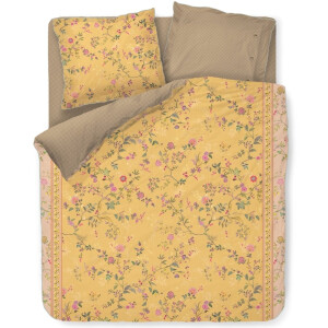 Pip Studio Bodhi Flower dekbedovertrek - Eenpersoons - 140 x 200/220 cm - Geel