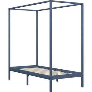 vidaXL - Hemelbedframe - massief - grenenhout - grijs - 90x200 - cm