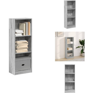 vidaXL Boekenkast - Boekenkasten - Boeken Plank - Schappenkast - Boekenkast 40x24x109 cm bewerkt hout grijs sonoma eikenkleurig