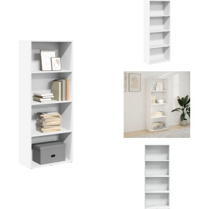 vidaXL Boekenkast - Boekenkasten - Boeken Plank - Schappenkast - Boekenkast 60x30x152 cm bewerkt hout wit