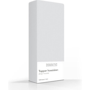 Romanette Topper Hoeslaken Hoge hoek silver 100% Katoen Kingsize 200x200