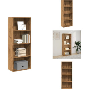vidaXL Boekenkast - Boekenkasten - Boeken Plank - Schappenkast - Boekenkast 60x30x152 cm bewerkt hout artisanaal eikenkleurig