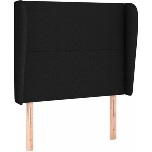 vidaXL - Hoofdbord - met - randen - 93x23x118/128 - cm - stof - zwart