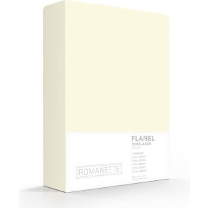 Romanette luxe flanellen hoeslaken - ivoor - lits-jumeaux (180x200 cm)