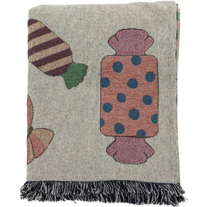 Bloomingville Plaid katoen naturel Caramella 130x150cm