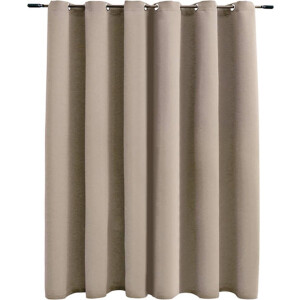 vidaXL - Gordijn - verduisterend - met - metalen - ringen - 290x245 - cm - beige